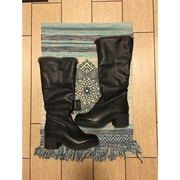 Winter Leather knee High Black Boots EU Size 37-Carmela (Made in Spain) - Picture 3 of 12